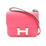 Pre-owned Leather shoulder-bags Hermès Vintage , Pink , Dames