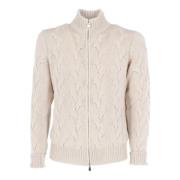 Stijlvolle Fullzip Cardigan voor Mannen Filippo De Laurentiis , Beige ...