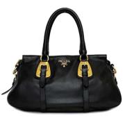 Pre-owned Leather prada-bags Prada Vintage , Black , Dames