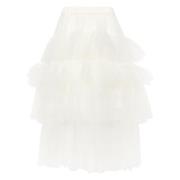 Witte Tule Ruffle Rok Simone Rocha , Beige , Dames