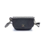 Pre-owned Leather chanel-bags Chanel Vintage , Black , Dames