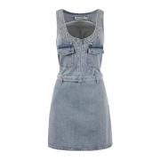 Stijlvolle Denim Mini Jurk Self Portrait , Blue , Dames