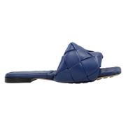 Leather flats Bottega Veneta , Blue , Dames