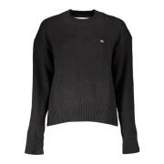 Zwart Langemouw Katoenen Top Calvin Klein , Black , Dames