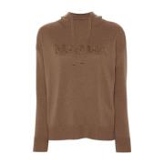 Kameel Wol-Kasjmier Trui Kristal Logo Max Mara , Brown , Dames