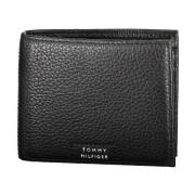 Heren Portemonnee Zwart Contrast Logo Tommy Hilfiger , Black , Heren