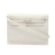 Pre-owned Leather shoulder-bags Hermès Vintage , White , Dames