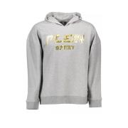 Grijs sweatshirt met capuchon en contrasterende details Plein Sport , ...