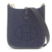 Pre-owned Canvas shoulder-bags Hermès Vintage , Blue , Dames