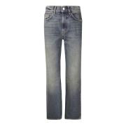 Hoge taille rechte pijp denim jeans Amish , Blue , Dames