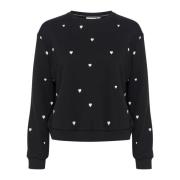 Zwart Ice Harts Sweatshirt Saint Tropez , Black , Dames