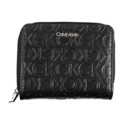 Damesportemonnee Zwart Rfid Ritssluiting Calvin Klein , Black , Dames