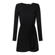 Zwarte Wikkeljurk met Gerimpelde Details Patrizia Pepe , Black , Dames