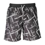 Heren Strandkleding Lange Boxershorts Zwart Karl Lagerfeld , Black , H...