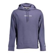 Blauwe Hoodie met Logo Borduursel Tommy Hilfiger , Blue , Heren