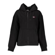 Zwarte Rits Hoodie Dames Casual Stijl Tommy Hilfiger , Black , Dames