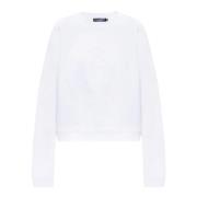 Logo-borduurwerk Crew Neck Sweatshirt Dolce & Gabbana , White , Dames