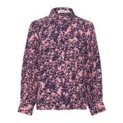 Elegante Blouse met Kleurrijk Print Soaked in Luxury , Pink , Dames