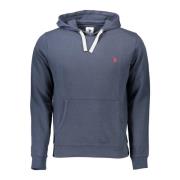 Blauwe Hoodie met Rits en Logo U.s. Polo Assn. , Blue , Heren