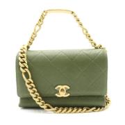 Pre-owned Leather chanel-bags Chanel Vintage , Green , Dames