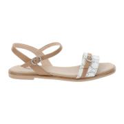 Leren sandalen voor vrouwen Nerogiardini , White , Dames