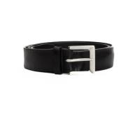 Zwart Leren Gevlochten Riem Orciani , Black , Dames