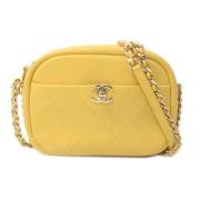 Pre-owned Leather chanel-bags Chanel Vintage , Yellow , Dames