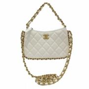 Pre-owned Leather chanel-bags Chanel Vintage , White , Dames