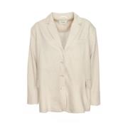 Klassieke Blazer met Brede Revers American Vintage , Beige , Dames