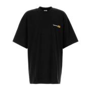 Oversized Zwarte Katoenen T-shirt Vetements , Black , Heren