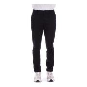 Zwarte broek met logo rits Dondup , Black , Heren