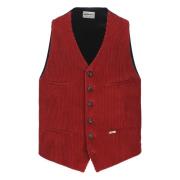 Ribstof Vest Luis Trenker , Red , Heren