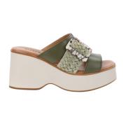 Leren Damessandalen Cinzia Soft , Green , Dames