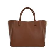 Bruine gladleren tote tas Valentino Garavani , Brown , Dames