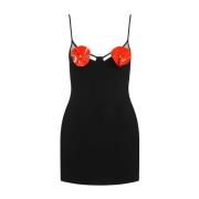 Zwart Rose Geborduurde Jurk David Koma , Black , Dames