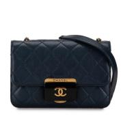 Pre-owned Leather chanel-bags Chanel Vintage , Blue , Dames