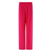 Roze Geplooide Straight-Leg Broek Balenciaga , Pink , Dames