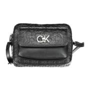 Zwarte Schoudertas met Ritssluiting Calvin Klein , Black , Dames