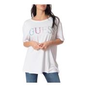 Dames T-shirt Mode Stijl Guess , White , Dames