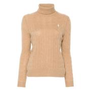 Beige Gebreide Sweater met Polo Pony Polo Ralph Lauren , Beige , Dames