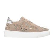 Studded leren platform sneaker Alma EN Pena , Beige , Dames