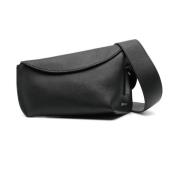 Zwarte Gehamerde Leren Asymmetrische Tas Alexander McQueen , Black , D...