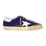 Superstar Suède en Leren Sneakers Golden Goose , Blue , Heren