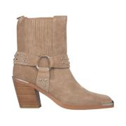 Enkellaars met vierkante neus en studs Alma EN Pena , Beige , Dames