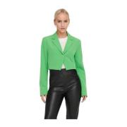 Cropped Blazer Only , Green , Dames