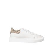 Dames Leren Sneaker met Strass Detail Alma EN Pena , White , Dames