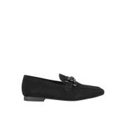 Rhinestone Stirrup Moccasin Platte Schoen Alma EN Pena , Black , Dames