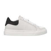 Leren sneaker met strass detail Alma EN Pena , White , Dames