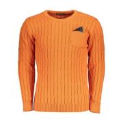 Twisted Crew Neck Sweater with Pocket U.s. Polo Assn. , Orange , Heren