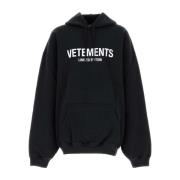 Oversize Zwart Katoenblend Sweatshirt Vetements , Black , Heren